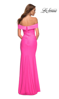 La Femme-La Femme Off-the-Shoulder Long Tight Prom Dress