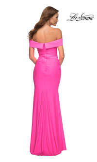 La Femme-La Femme Off-the-Shoulder Long Tight Prom Dress
