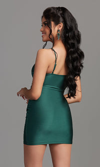 Lovely Day-Faux-Wrap Short Homecoming Dress with Empire Waist