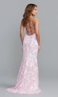 Tight Long Backless Sequin Prom Dress by PromGirl