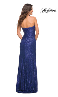 La Femme-La Femme Long Strapless Sequin Formal Prom Dress