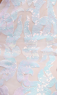 Promgirl Private Label-PromGirl Low-V-Neck Short Sequin Homecoming Dress