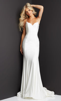 JVN by Jovani-JVN by Jovani Simple Long Prom Dress with Corset