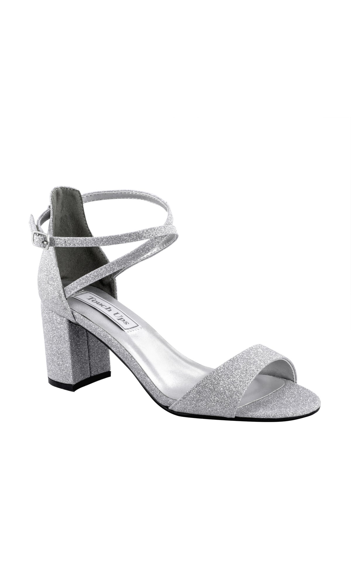The Silver Block Heel Formal Shoe 4172 features a 2 1/4