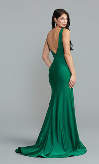 Promgirl Private Label-PromGirl Sleek Long Prom Dress with Sheer Sides