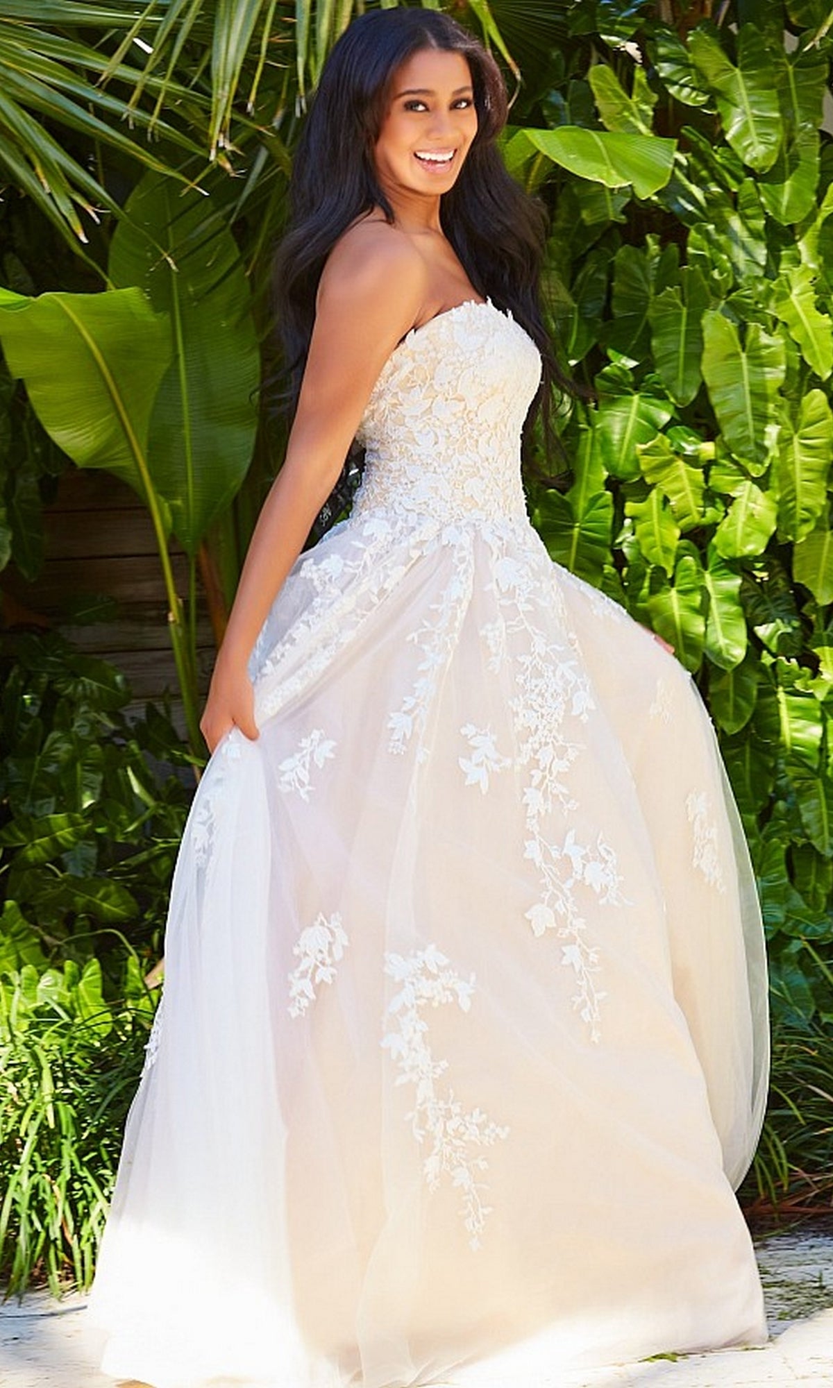 JVN by Jovani Strapless Prom Ball Gown 1831