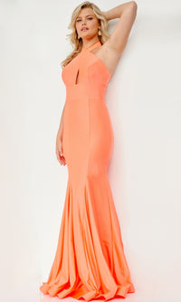 Orange JVN By Jovani High-Neck Prom Dress JVN22524