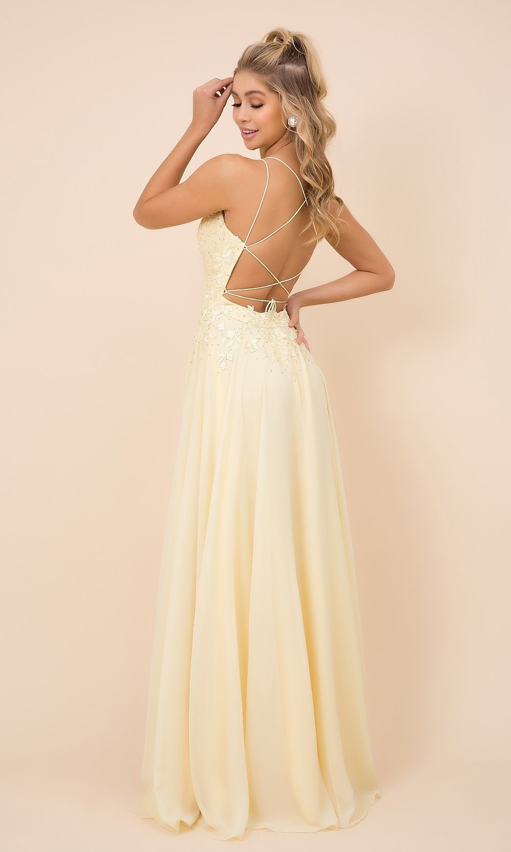 Long Prom Dress with Sparkly Embroidered Bodice