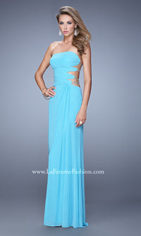 Strapless La Femme Prom Dress with Open Back