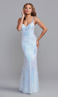 Promgirl Private Label-PromGirl Iridescent-Sequin Sexy Long Prom Dress