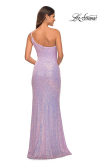 La Femme-La Femme Long Sequin One-Shoulder Prom Dress