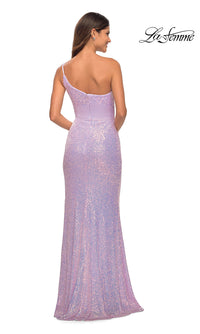 La Femme-La Femme Long Sequin One-Shoulder Prom Dress