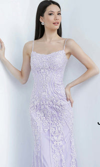 JVN by Jovani-Embroidered JVN by Jovani Corset-Back Prom Dress