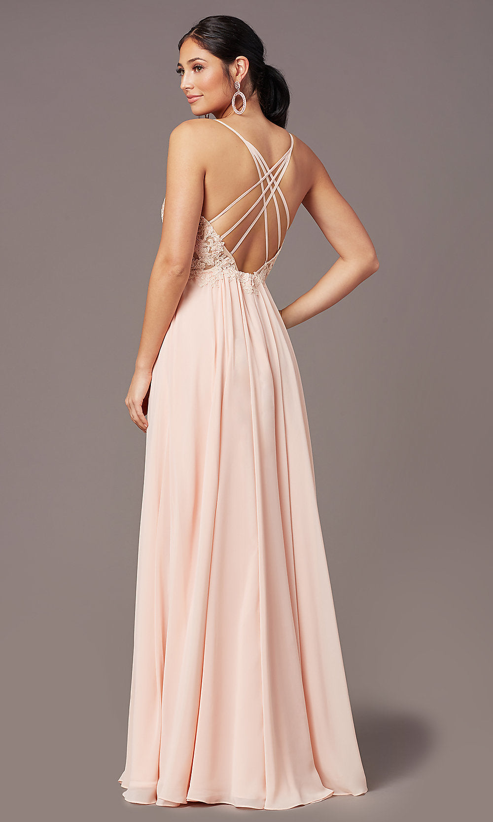 PromGirl Long Prom Dress with Double-Slit Skirt