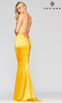 Long Open-Back Designer Formal Dress by Faviana