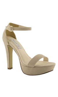 Beige Faux Suede Mary Sandal by Touch Ups 4366