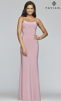 Faviana-Scoop-Neck Open-Back Prom Dress by Faviana
