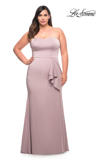 Strapless Long Plus-Size La Femme Prom Dress