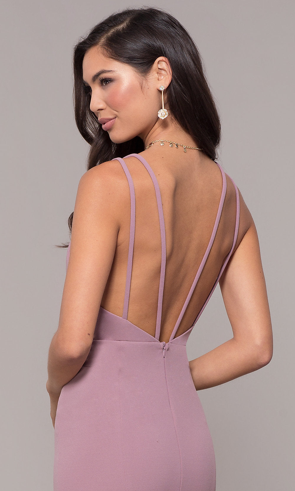 Cheap V Neck Double Strap Long Prom Dress PromGirl