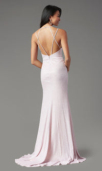 Long Glitter-Knit Formal Prom Dress by PromGirl