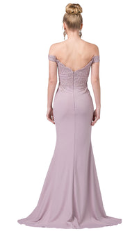 Dancing Queen-Off-the-Shoulder Mermaid Prom Dress with Train