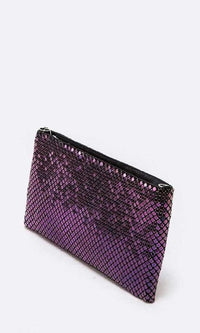 Artini-Metallic Clutch with Shoulder Chain