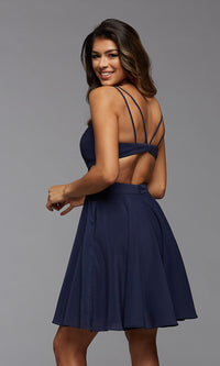 PromGirl Cut-Out Open-Back Short Prom Dress