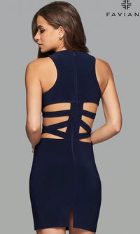 Short Sleeveless Dress with Side and Back Cut-Outs