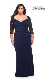 Lace Sleeve Long Plus-Size Formal Gown by La Femme