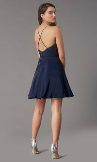 Short Pleated-Bodice Homecoming Dress by Simply