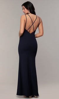 Double-Strap Long V-Neck Prom Dress by Simply