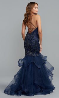 Promgirl Private Label-PromGirl Long Mermaid Prom Dress with Sequin Print