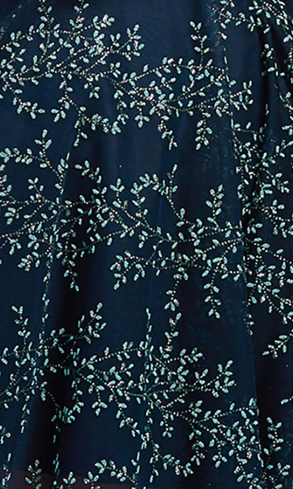 Knee-Length Glitter-Print Navy Blue Hoco Dress