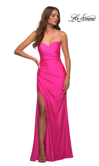 La Femme Sweetheart Strapless Long Prom Dress