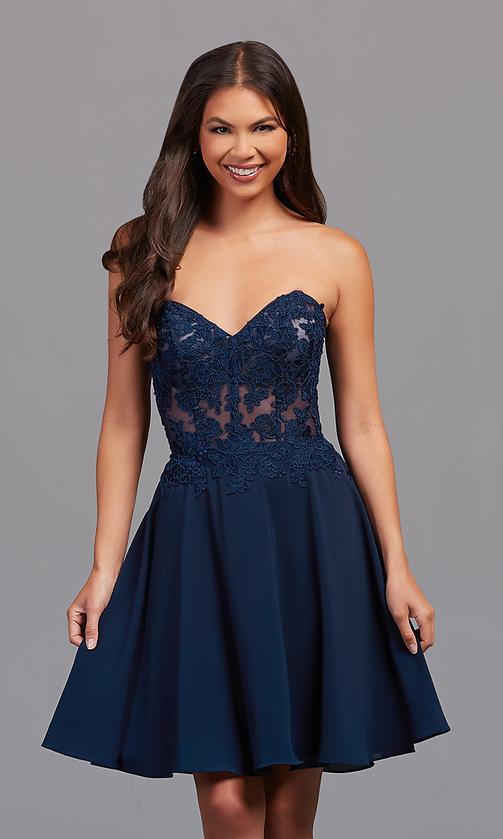 Strapless SheerCorset Dress PromGirl