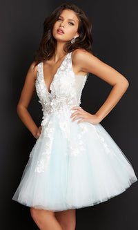 Jovani-Jovani Short Baby Doll Homecoming Dress