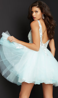 Jovani-Jovani Short Baby Doll Homecoming Dress