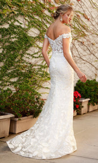 Narianna-Embroidered Long White Formal Dress