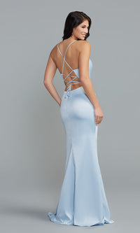Promgirl Private Label-PromGirl Long Prom Dress with Strappy Open Back