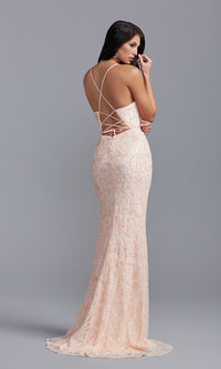 Promgirl Private Label-PromGirl Corset-Back Sexy Long Sequin Prom Dress
