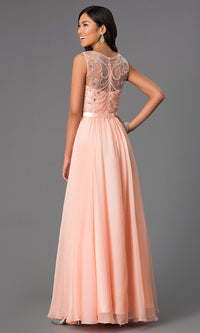 Dancing Queen-Long Sleeveless Prom Dress with Jewel Detailing