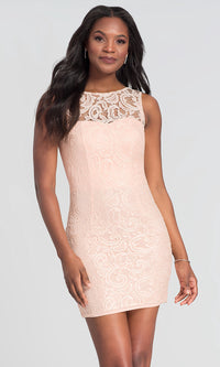 Dancing Queen-Sleeveless Short Lace Homecoming Party Dress