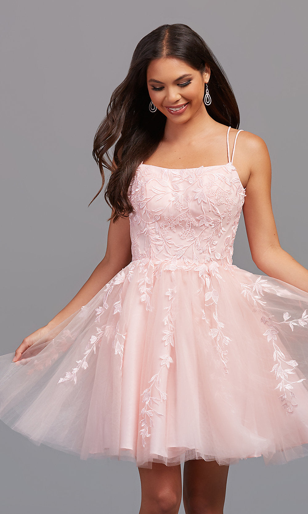 Short Babydoll Prom Dress with Corset - PromGirl