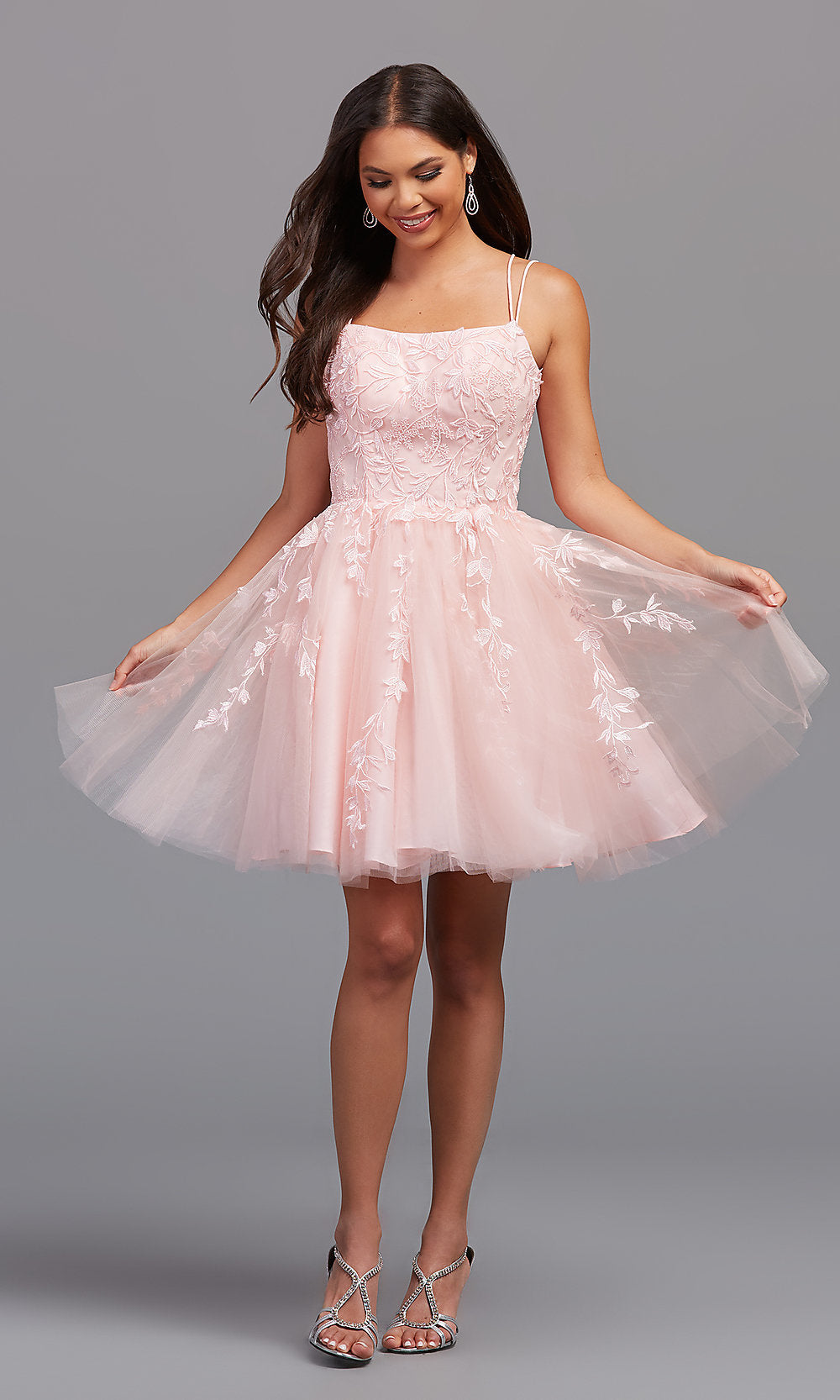 PromGirl Corset-Back Short Babydoll Prom Dress