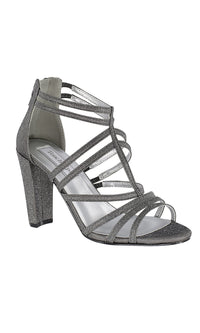 Rhyan Pewter Silver Sandal with a High Block Heel 4426