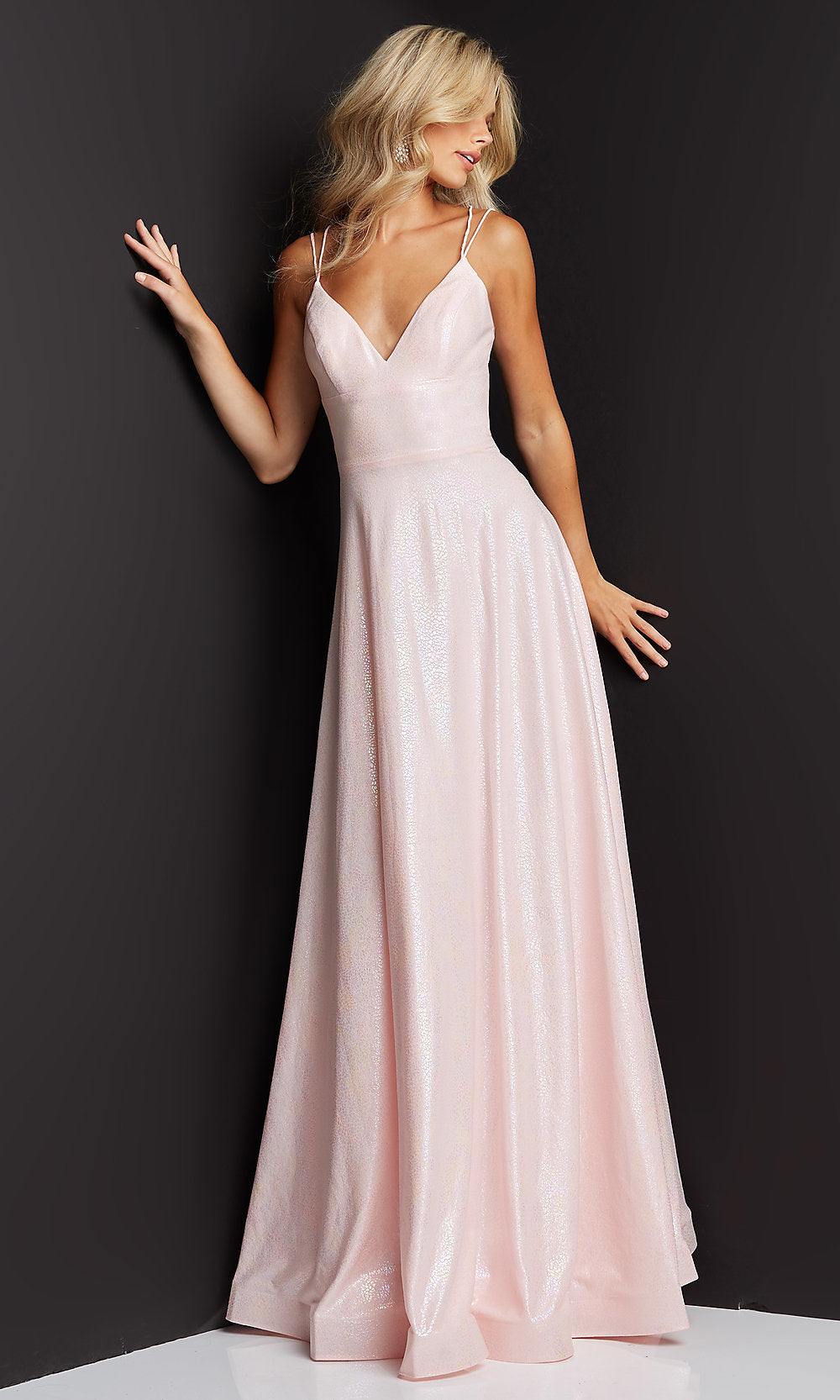 yilon イロン　Luxury balloon dress Long Pink Shimmer JVN by Jovani Prom Dress - PromGirl