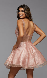 Promgirl Private Label-Sparkly Short Homecoming Dress in Glitter Tulle