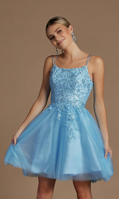 white christmas dresses Ball Gown Corset Sweetheart Cupcake Tulle Tea-Length Homecoming Dress main image 0