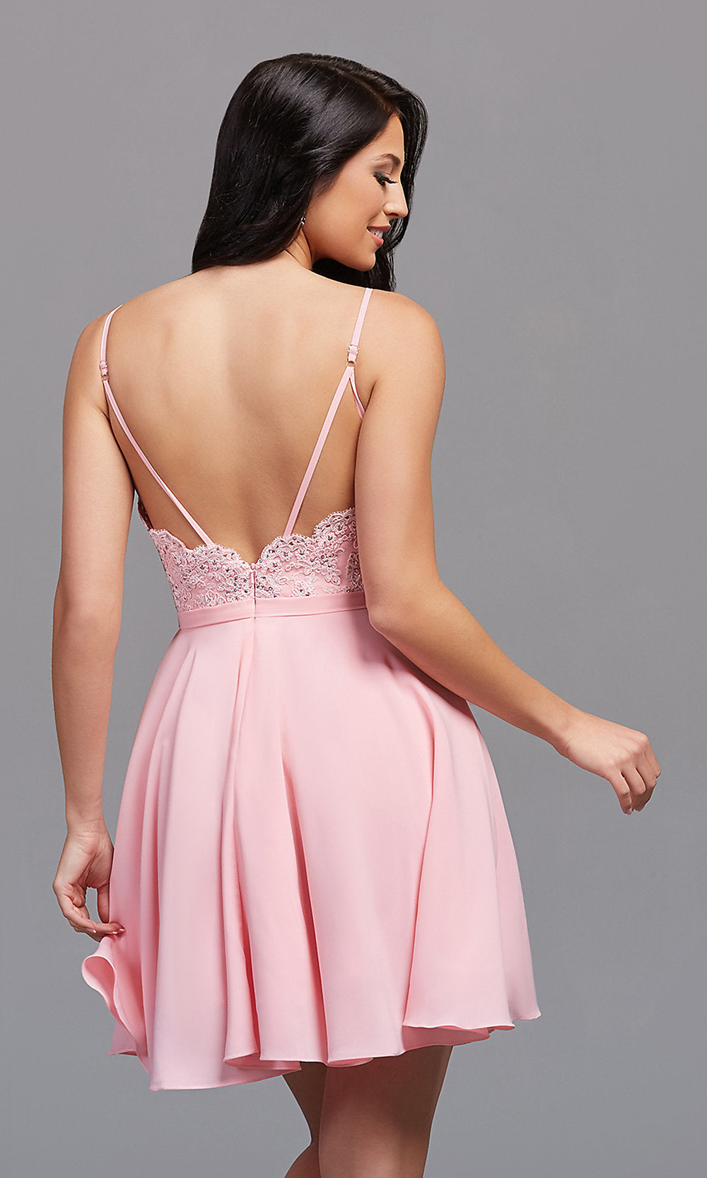 Promgirl Private Label-PromGirl Short A-Line Prom Dress with Beading