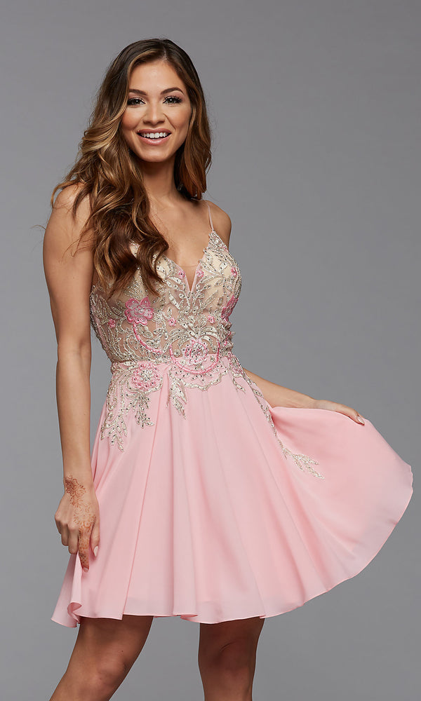 Embroidered PromGirl Short Prom Dress PromGirl